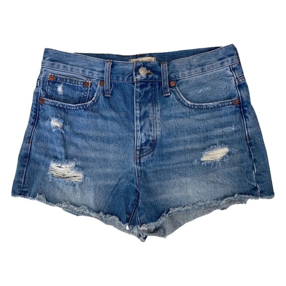 Madewell Mid-Rise Button Fly Relaxed Denim Jean Shorts Homecrest Wash Size 26 - Picture 5 of 14